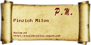Pinzich Milos névjegykártya